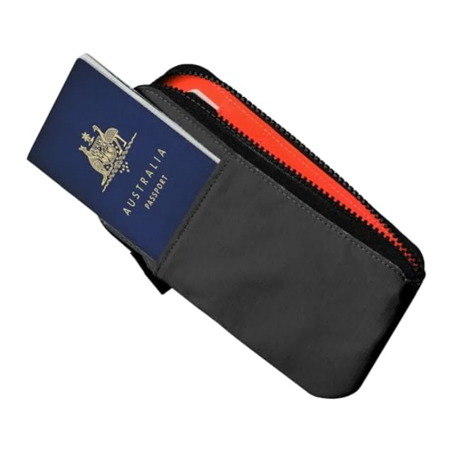 

Zip Travel Wallet Axoflux 210D - RFID Passport Holder - Self Locking Zipper - Tear Resistant Material - Four Pockets and Two Ca