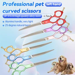 Crane Left Hand Professional VG10 steel 6.5 Inch Up and Down Curved Scissors For Pet Dog Grooming Scissors Shears Pet Product