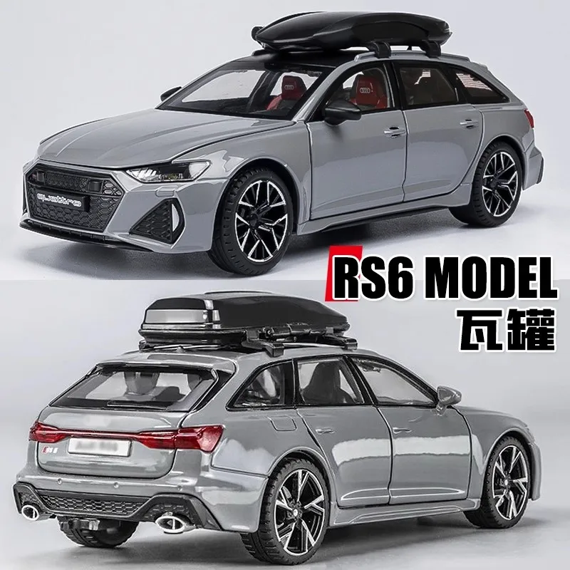 

1:24 RS6 Avant Station Wagon из сплава, литая под давлением модель игрушечного автомобиля, звук и свет, детские игрушки, коллекционные подарки на день рождения