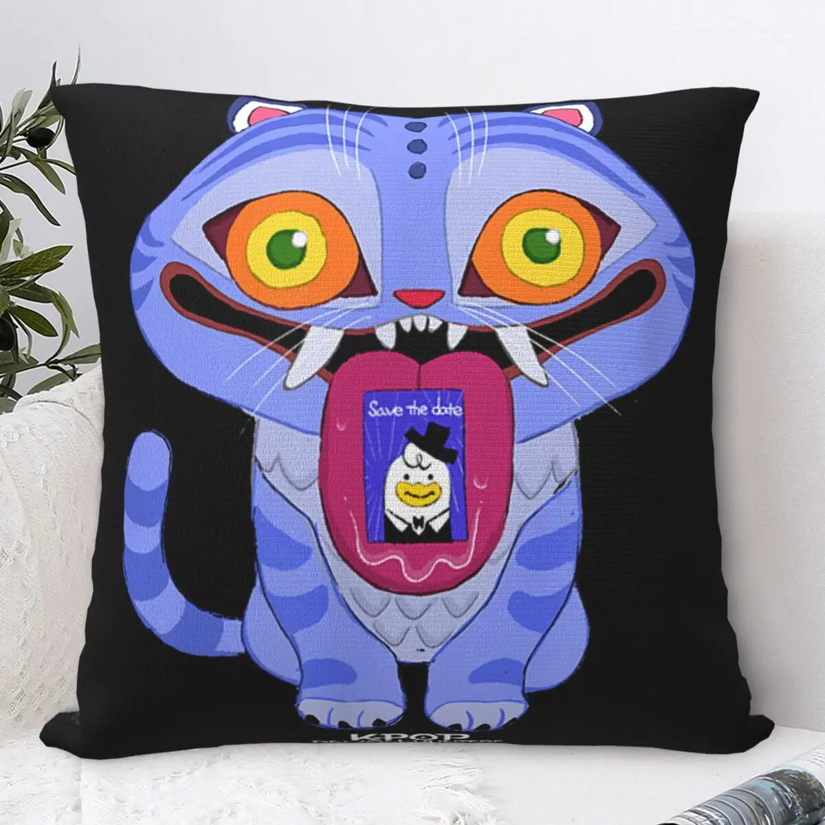 

Pillow Case Derpy Tiger Polyester Pillow Cover Morden Cushion Cover Graphic Pillowcases For Chair Sofa Home Decoration