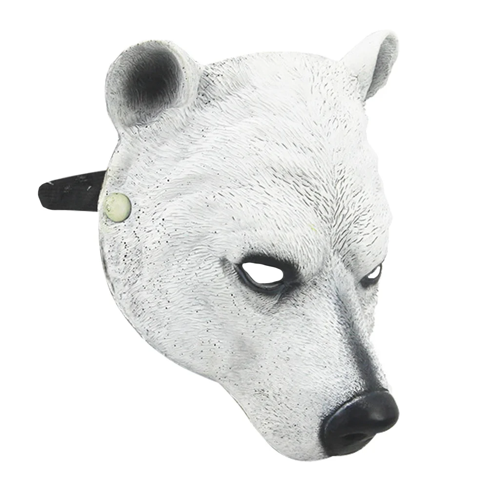 

Lifelike Polar Bear Mask Elastic Fit Secure for Cosplay Halloween Carnival Costume Events Animal Face Mask