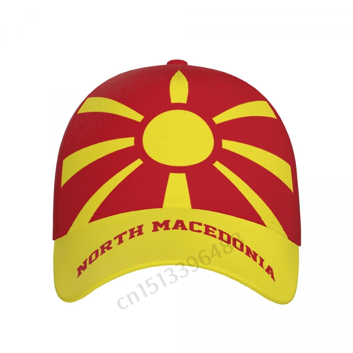 North Macedonia Flag 3D Soccer Hats Sun Baseball Cap Breathable Adjustable Men Women Outdoor Fishing Hat