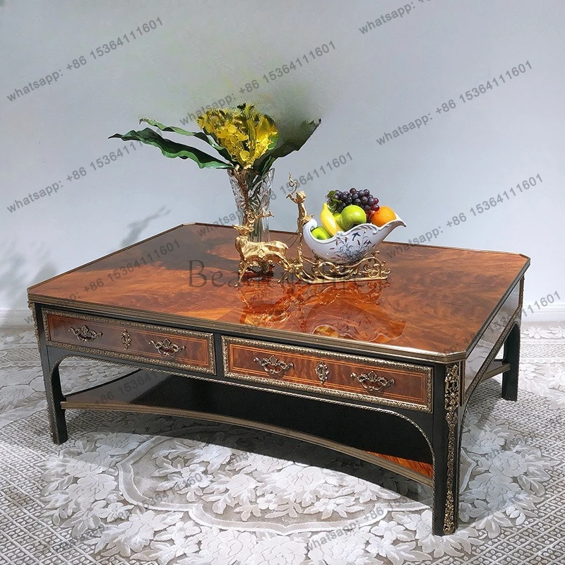 English square large coffee table neoclassical villa mansion club villa furniture