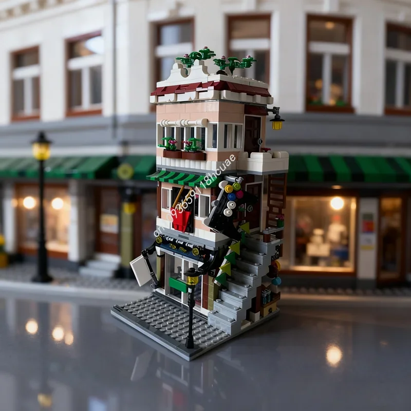 921 pièces MOC Noodle Shop Arcade modulaire créateur 3 modèles blocs de Construction Construction cadeaux de noël bricolage jouet brique enfants anniversaire