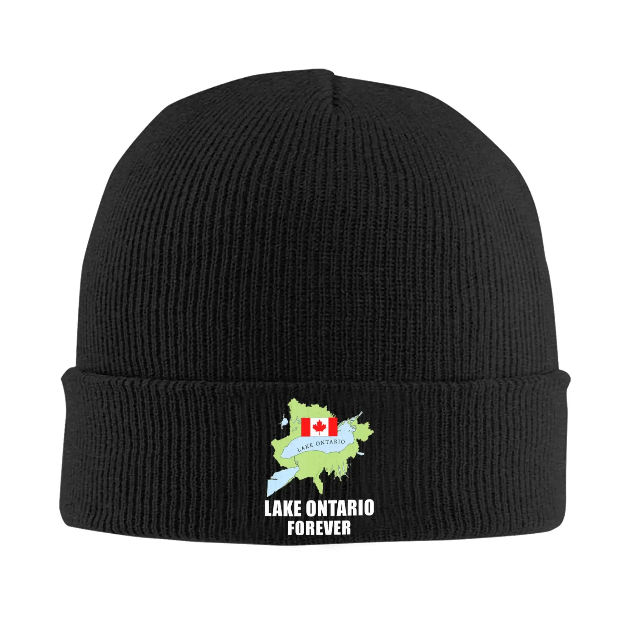 New Lake Ontario Forever Funny Anti Lake America Knitted Caps Women's Men's Skullies Beanies Winter Hats Acrylic  Warm Melon Cap