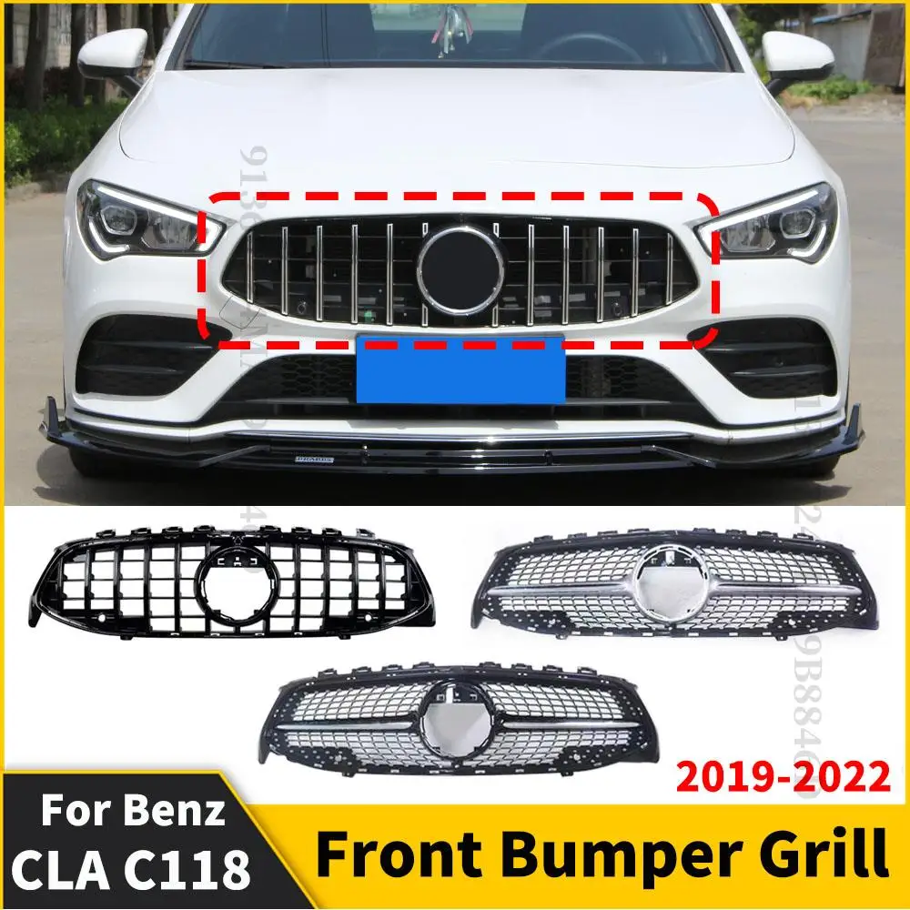 

Front Inlet Grille Bumper Grill GT Diamond Style For Mercedes C118 W118 Benz CLA 220 250 180 200 260 2019-2022 Tuning Part Mesh