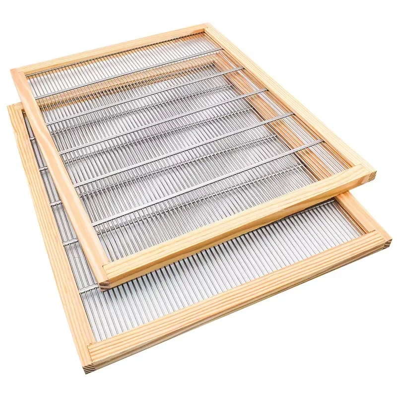 20Pcs Wood‑Bound Stainless Steel Queen Excluder for 8‑10 Frame Langstroth Galvanized Iron Beekeeping Tool