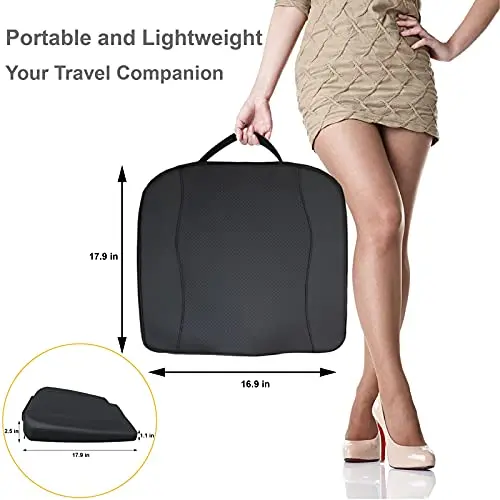 

Portable Lightweight Memory Foam Seat Cushion For Car Truck Office Chair Back Support Black