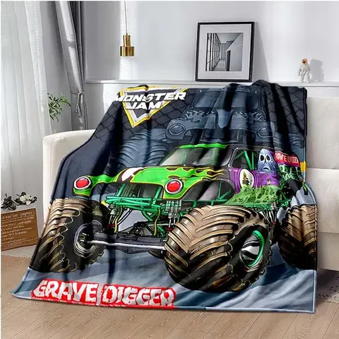 Monster Jam Grave Digger Truck Hot Wheels Sofa Blanket Lightweight Warm Insulation Blanket Bed Office Car knee padsThrow Blanket