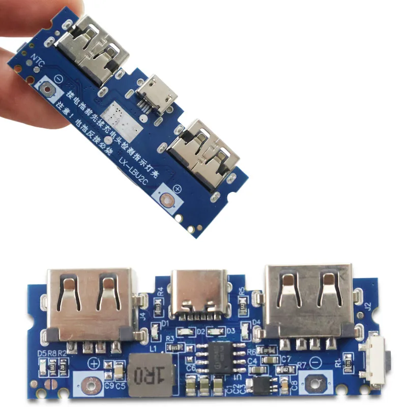 1/5/10PCS Micro/Type-C Dual USB 5V 2.4A Dual USB 18650 Boost Battery Charger Board Mobile Power Bank Accessories For Phone DIY