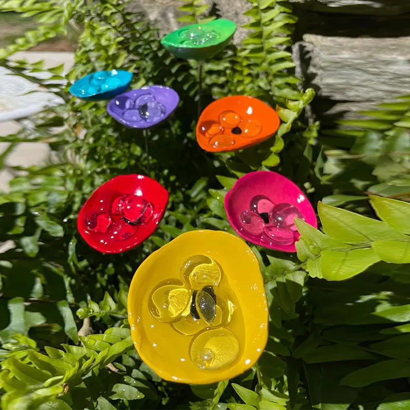 2-in-1 New Bee Drinking Water Station & Flower Pile Watering Station Butterfly Mixer Hummingbird Drinking Water Cup Accessories