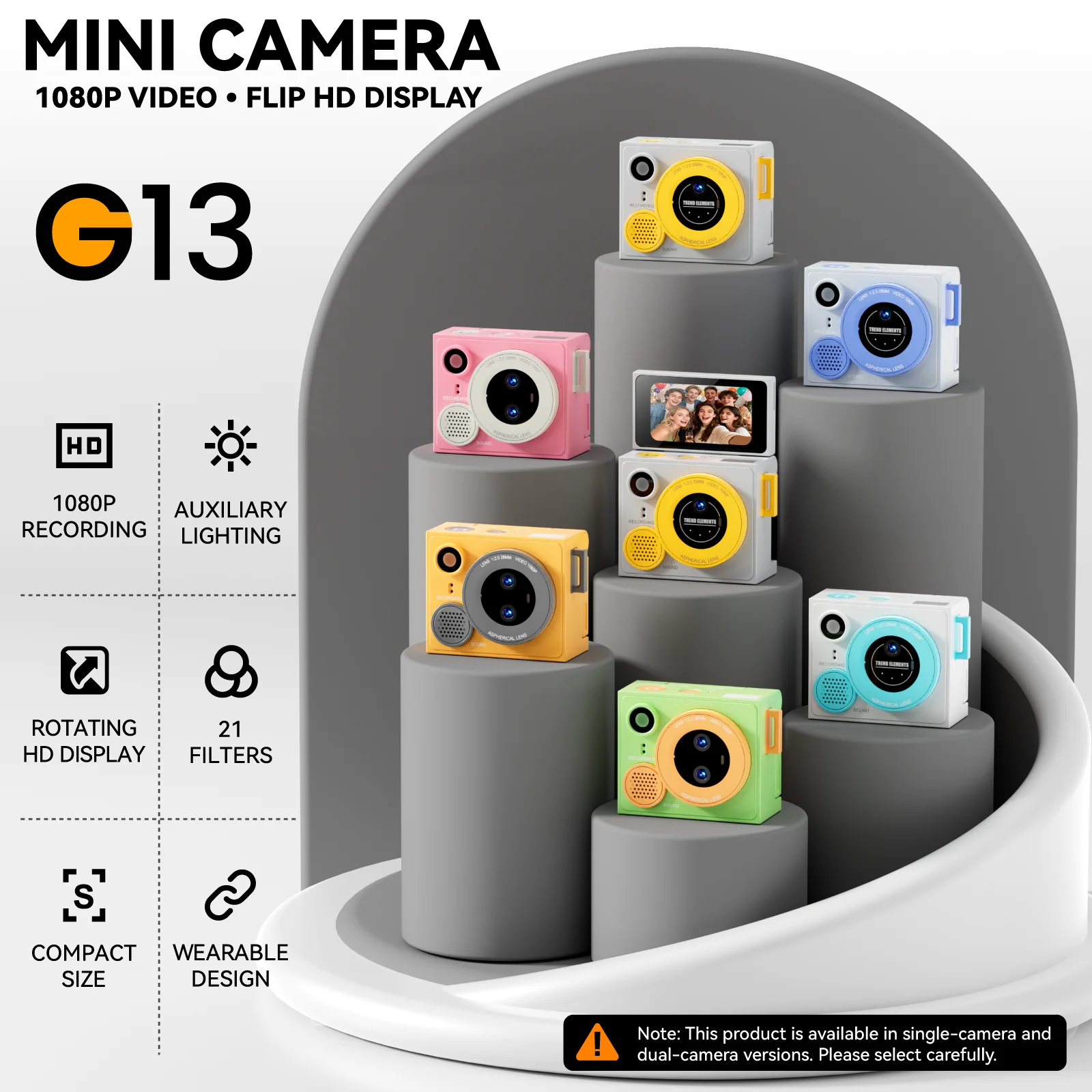 

Мини-камера 1080P HD с поворотным экраном, автофокусом, портативное устройство для записи, откидной экран для селфи, с ремешком ABMF