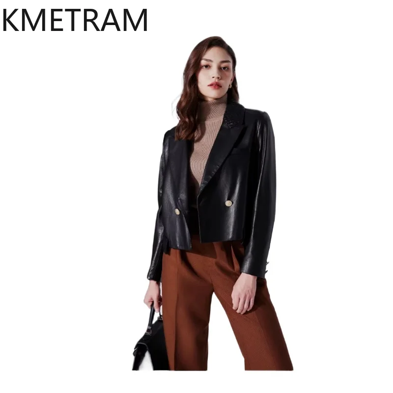 100% First Layer Sheepskin Jacket Woman High Quality Genuine Leather Short Jackets Women Spring Ladies Clothes 2025 Chaquetas