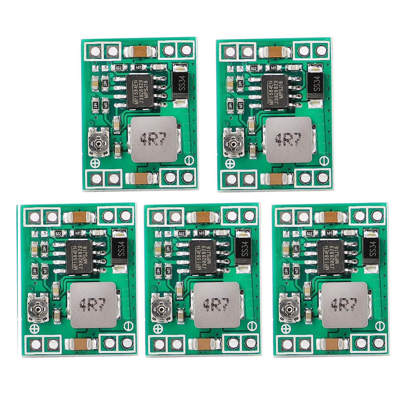 5Pcs Buck Converter Power Module Adjustable Fixed Voltage Dc-Dc 5V Output Voltage Regulator Board Compact High Efficiency DIY
