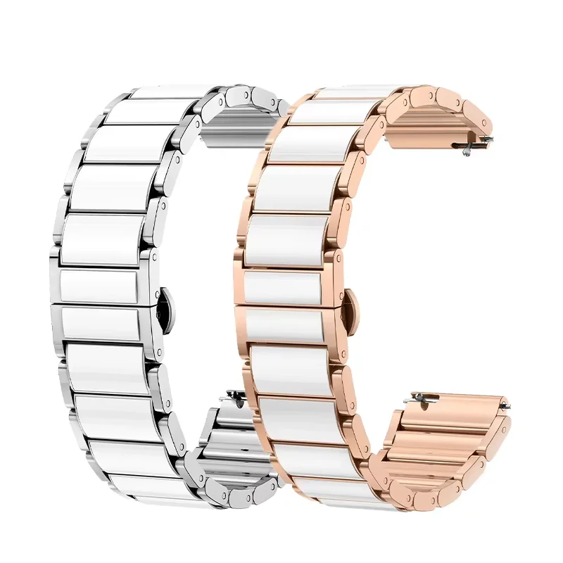 18mm pulseira inteligente para huawei 41mm gt6/gt5 cinta gt4 imitação cerâmica branco rosa relógio gt5 pro feminino 42mm moda pulseira