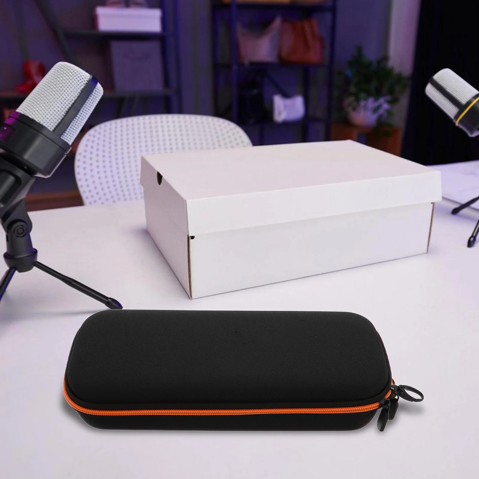 

Dual Storage Multifunctional Lightweight Mic Case Protective Pouch Portable Audio Equipment Organizer Compatible With Jbl