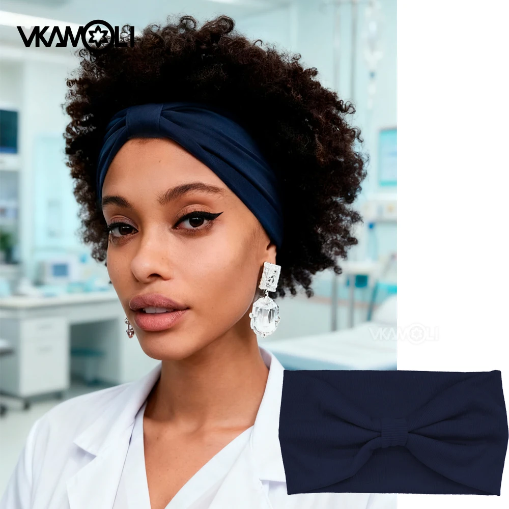 ที่คาดผมแบบกว้างสำหรับแพทย์ พยาบาล ผู้หญิง ผ้าคาดผมแบบเรียบ สำหรับเล่นกีฬา วิ่ง ทำงาน ผ้าคาดผมผ้าฝ้ายกันลื่น