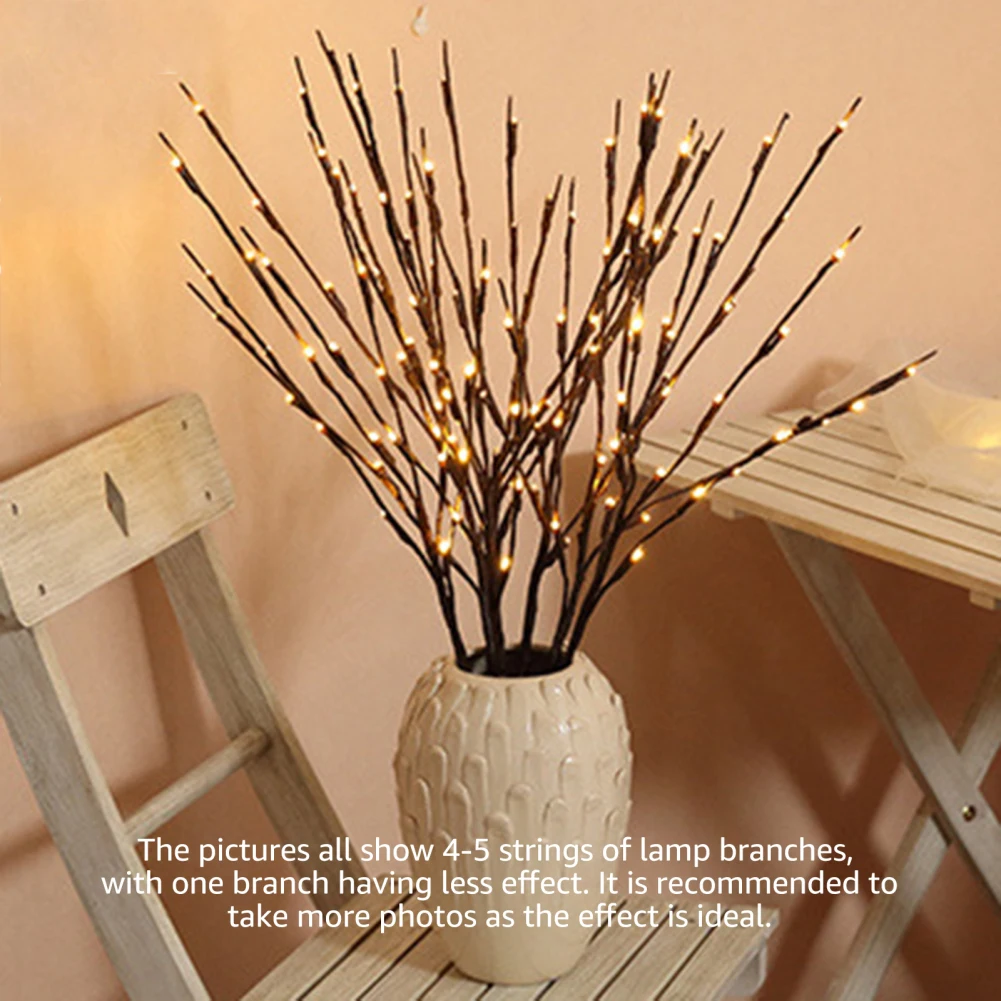 Branche de lumière LED à ultraviolets pour la décoration de la maison, petites lumières artificielles pour amaran, lumière romantique, batterie, 5000 Shoous, 27.56, 20 LED