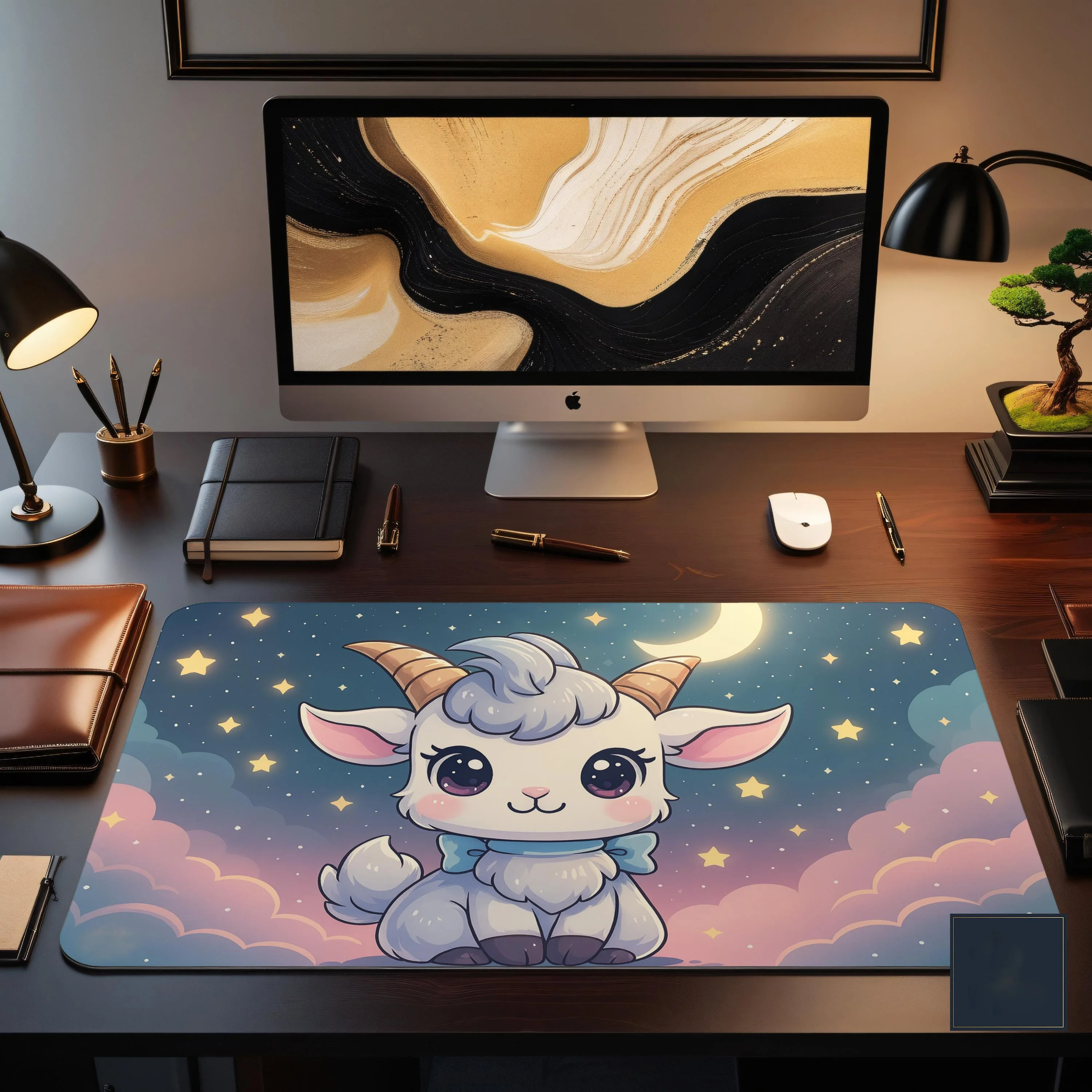 Niedliche Schreibtischunterlage für Ziegenspiele, rutschfestes und wasserdichtes Mauspad, minimalistische Bürodekorationsmatte, ein perfektes Geschenk für Freunde.