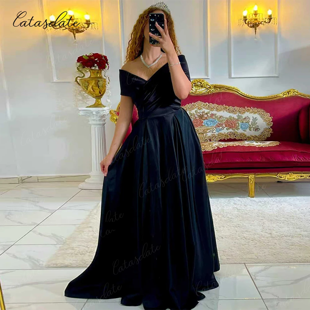 Catasdate fora do ombro querida vestido de noite vestido de baile cetim uma linha vestido de festa para mulheres vestidos de fiesta personalizado