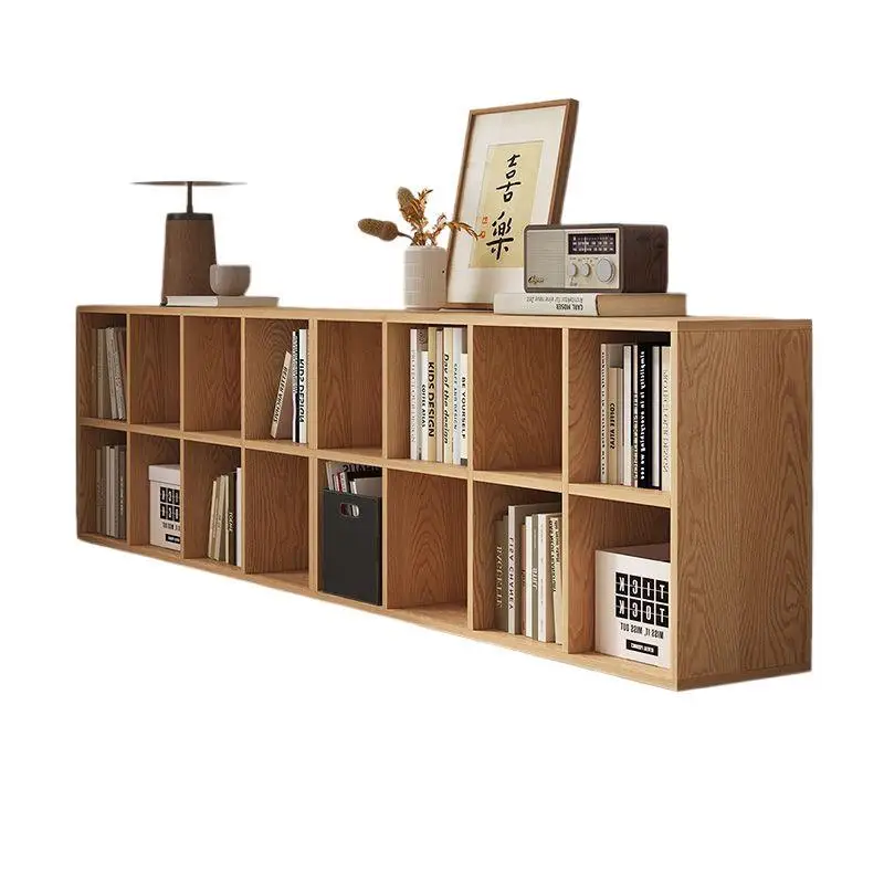 

Bookshelf Solid wood lattice shelf storage Home bookcase Free combination Floor cabinet Locker