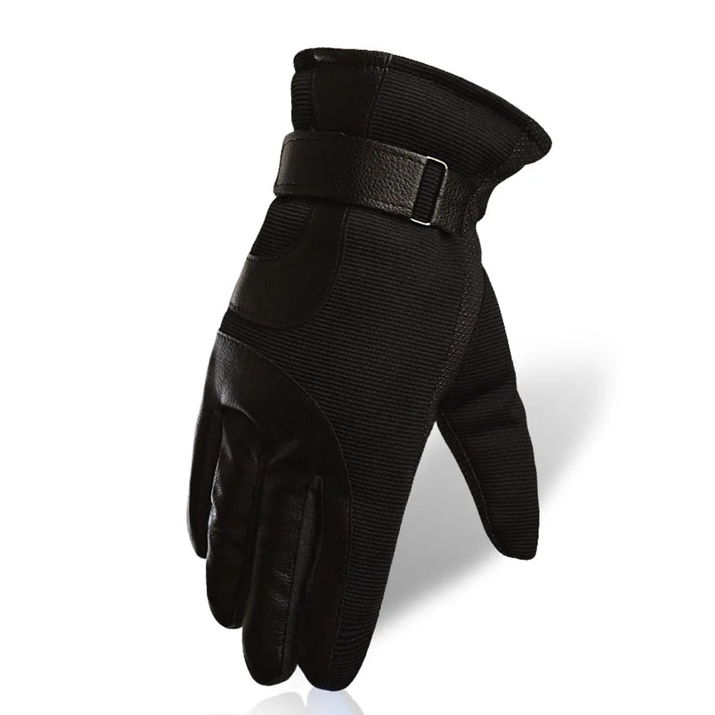 

Touch Screen Gloves Men Winter Warm Thick Windproof Anti-Slip Gloves For Skiing Riding Driving Black Average Size