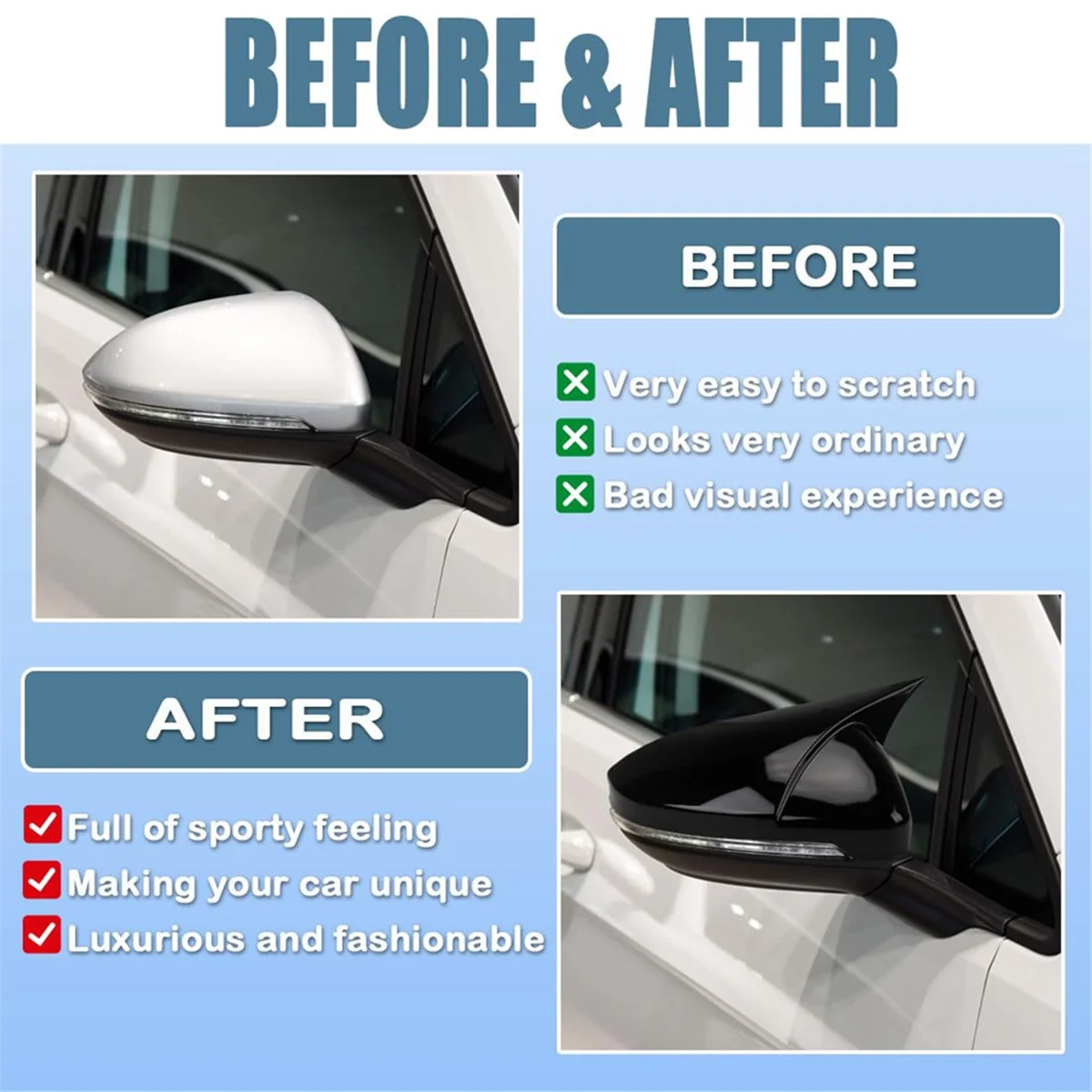 مرآة جانبية للرؤية الخلفية ، غطاء أسود لفولكسفاغن جيتا ، جيتا جلي ، ، من من من من من من من ؟