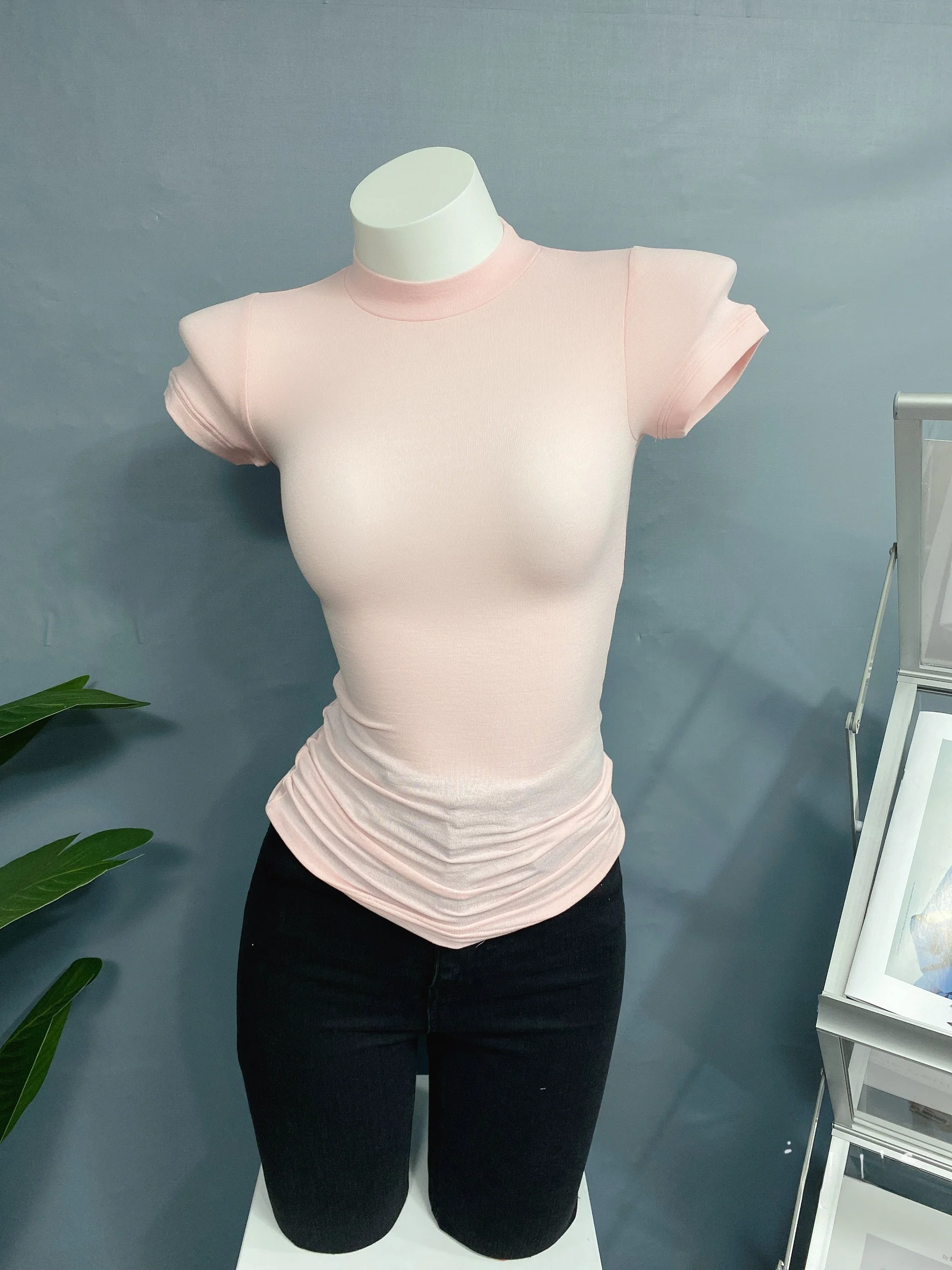 Sexy Tight Fit Short Sleeve T-Shirt Thin Transparent Comfortable  Women's Summer Fashion Commute round Neck Classic P...