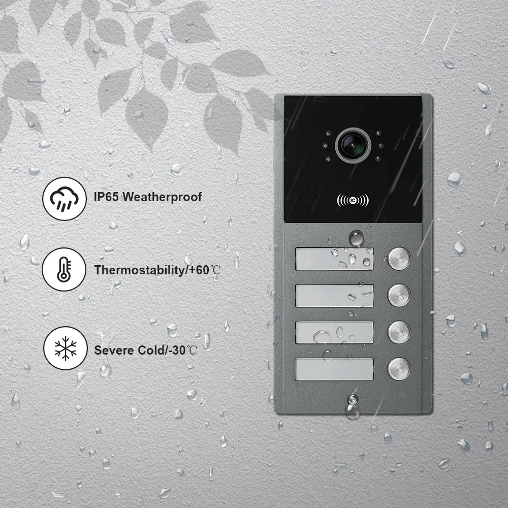 نظام هاتف باب فيديو ذكي 7 بوصة IPS يعمل باللمس 1080P HD كاميرا Tuya App التحكم عن بعد اتصال داخلي ثنائي الاتجاه لاسلكي خارجي #2