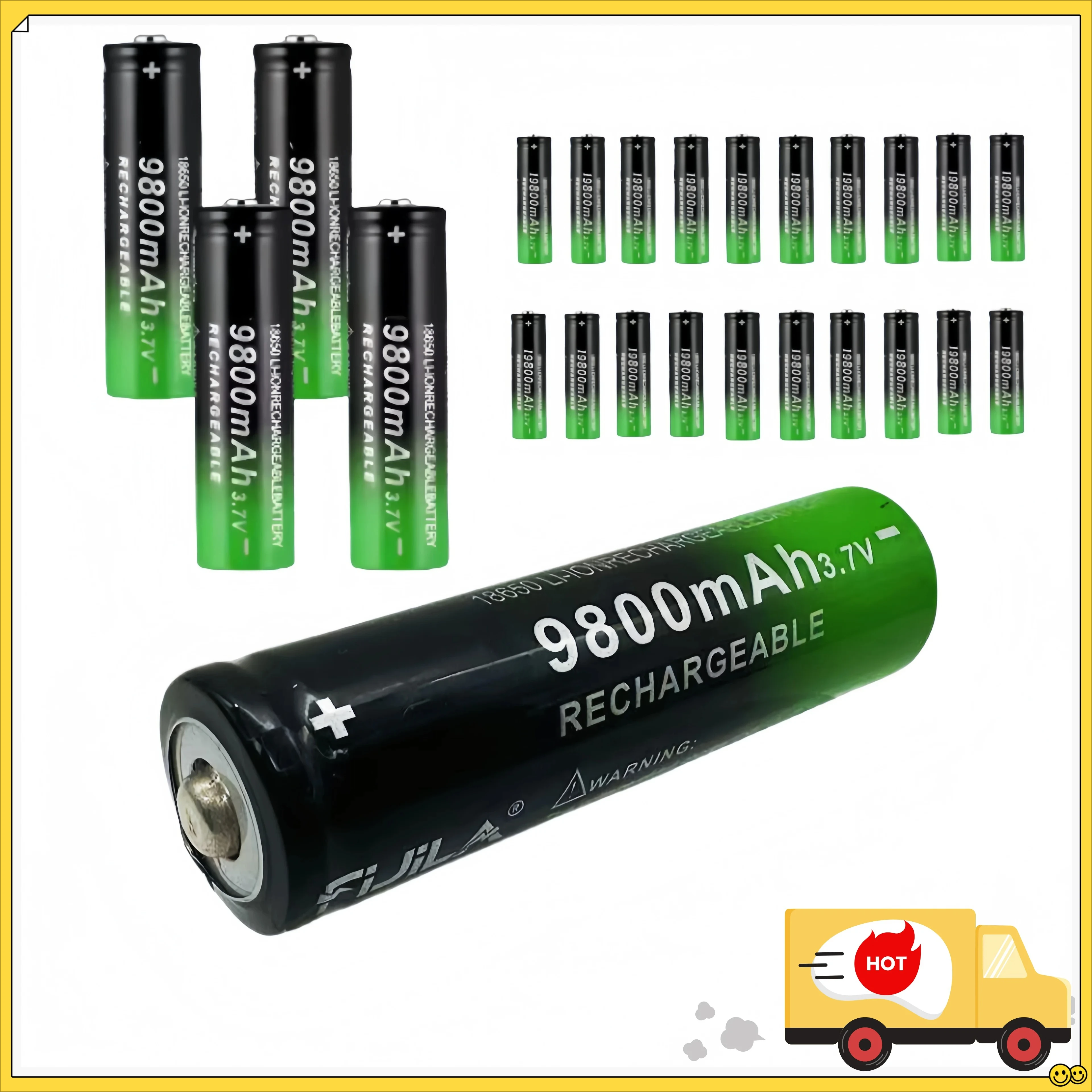 

9800mAh 3.7V 18650 Lithium Battery Fast Charging,New Upgrade Rechargeable Battery for High Power LED Flashlight Headlight Light