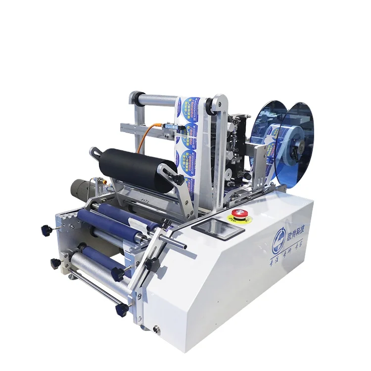 

Orshang Semi-Automatic Cosmetic Wine Bottle Labeling Machine Front Back Labeler for Plastic Bottles Wood Packaging Motor Core