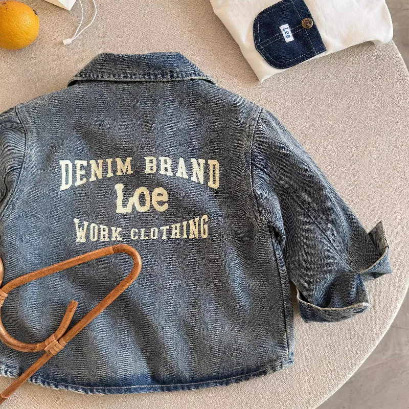 Denim Jackets For Boys Fashion Short Coats Children Clothing Spring Autumn Boys Girls Jean Outerwear Kids Single-breasted Jacket - view 4