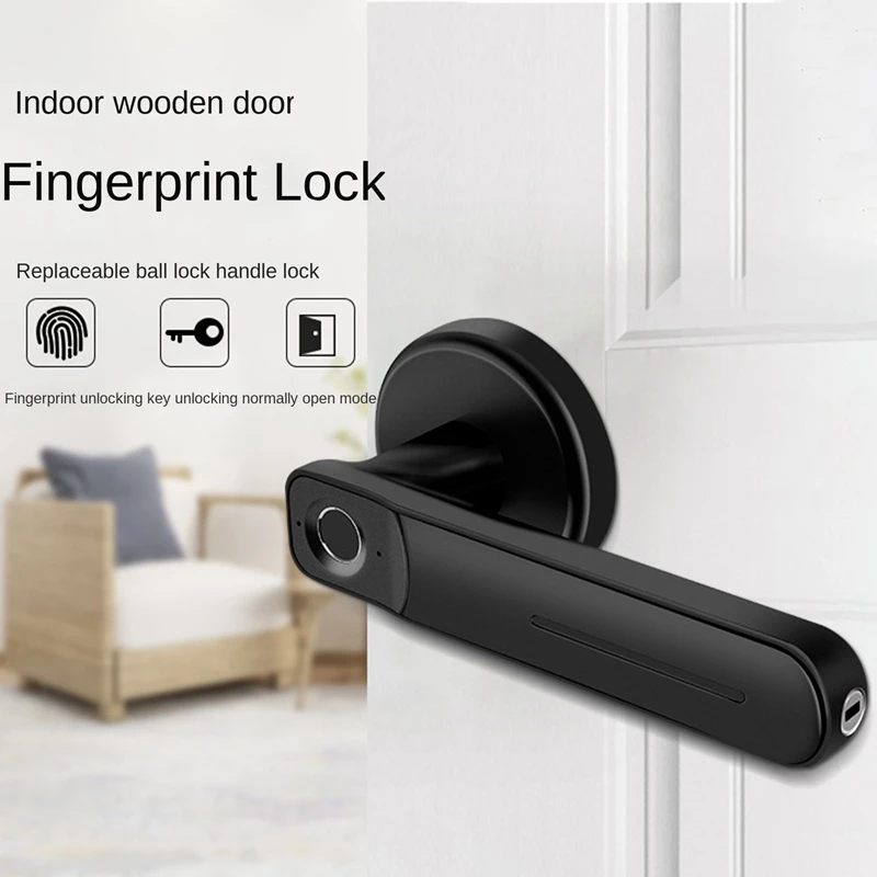 Electronic Smart Lock Dual Mode USB Rechargeable Fingerprint Door Lock Security Biometric Handle Lock For Apartment