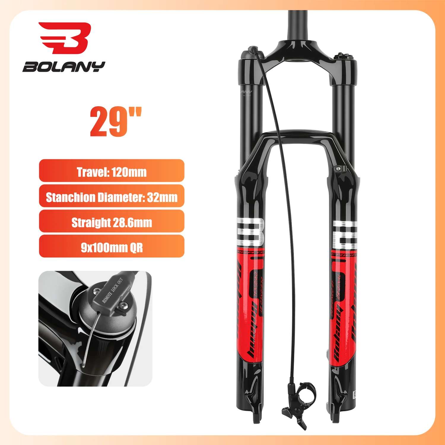 BOLANY 120mm Air Suspension Bike Fork 29inch