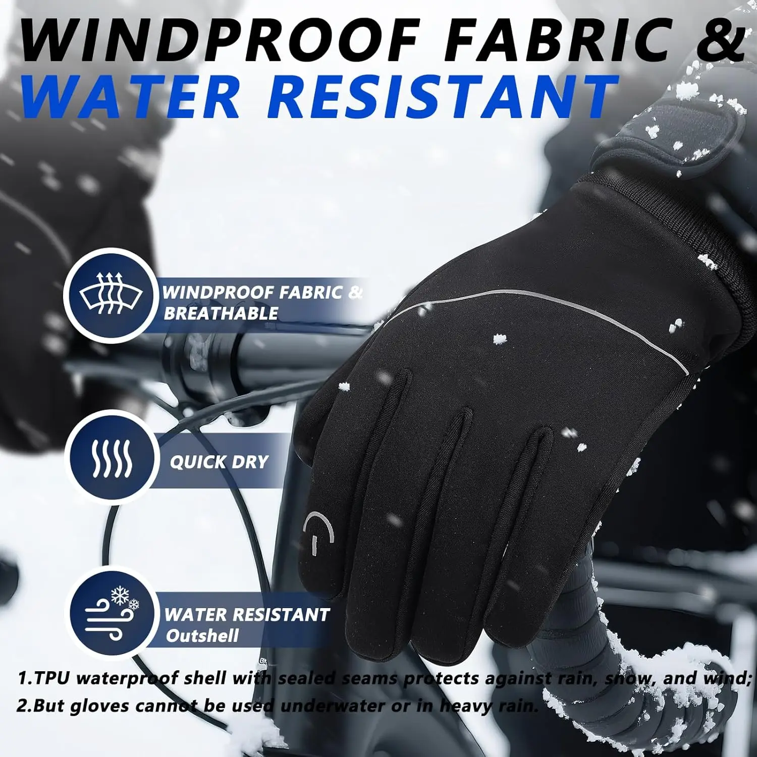 MOREOK-Guantes Térmicos de lana para hombre y mujer, manoplas de invierno a prueba de viento para correr, antideslizantes para pantalla táctil, para