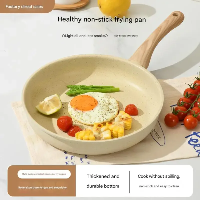 Maifan stone Pan Steak Frying Pan Stir-fry Wok Ceramic Omelette Household Non-stick pan, gas stove induction cooker  universal view 2