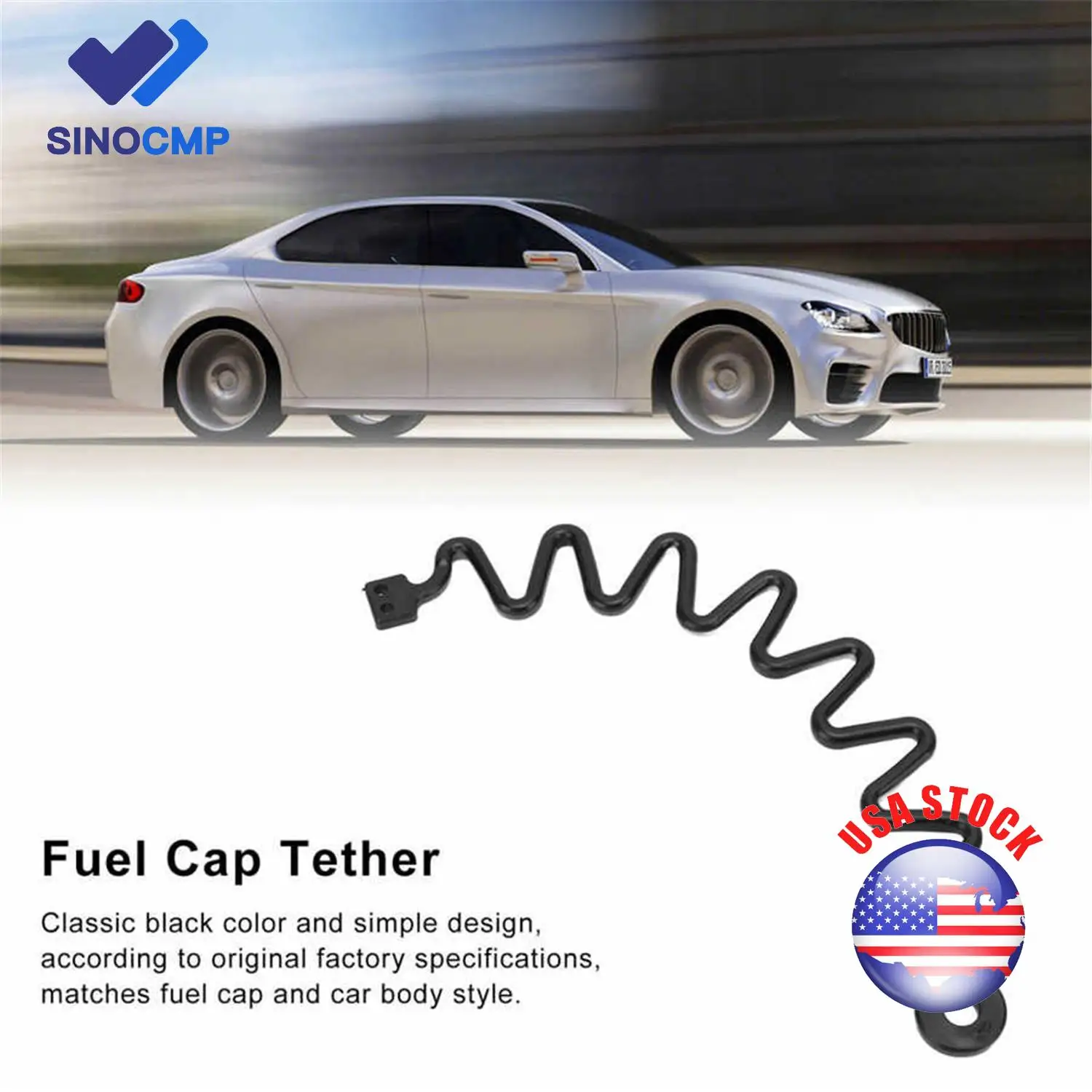 SINOCMP 10004047 31336424 Petrol Fuel Tank Cap Retaining Strap Rubber Tether For S60 S80 V60 V70 XC60 XC70 XC90