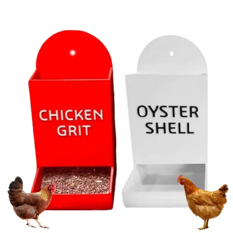 

Chicken Feeder Oyster Shell And Grit Feeder For Chickens Portable Coop Feeding Station For Livestock Care Farm Backyard Outdoor