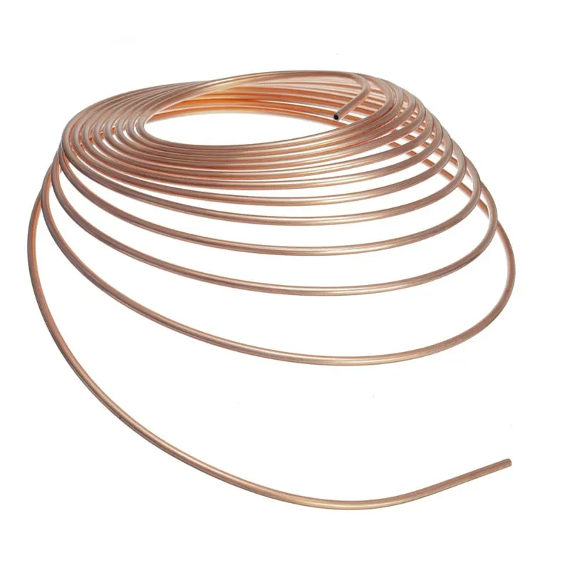 25ft 7.62m Iron Plating Copper Car Brake Line Roll Tube Coil 3/16\