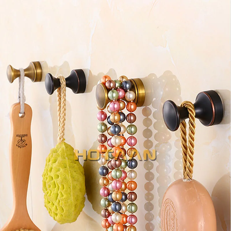 Vintage Hook Antique Brass Wall Clothes Rack Cloth Hook Wall Hook Robe Hook For Bathroom Accessory Hanger Copper Material 3010