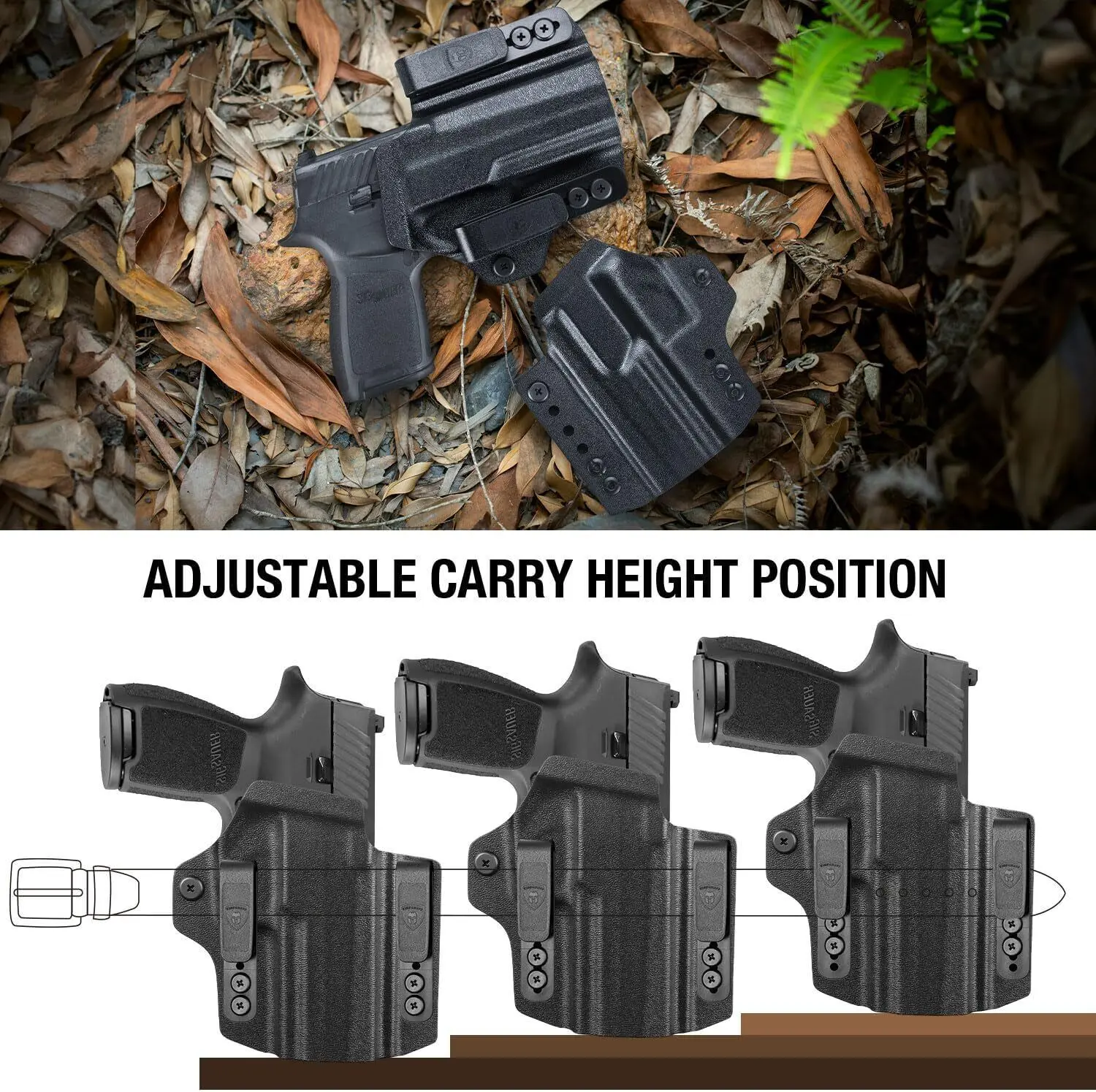 IWB&OWB Convertible Holster Optic Cut:Sig P320 Compact M18&P320 ขนาดเต็ม M17