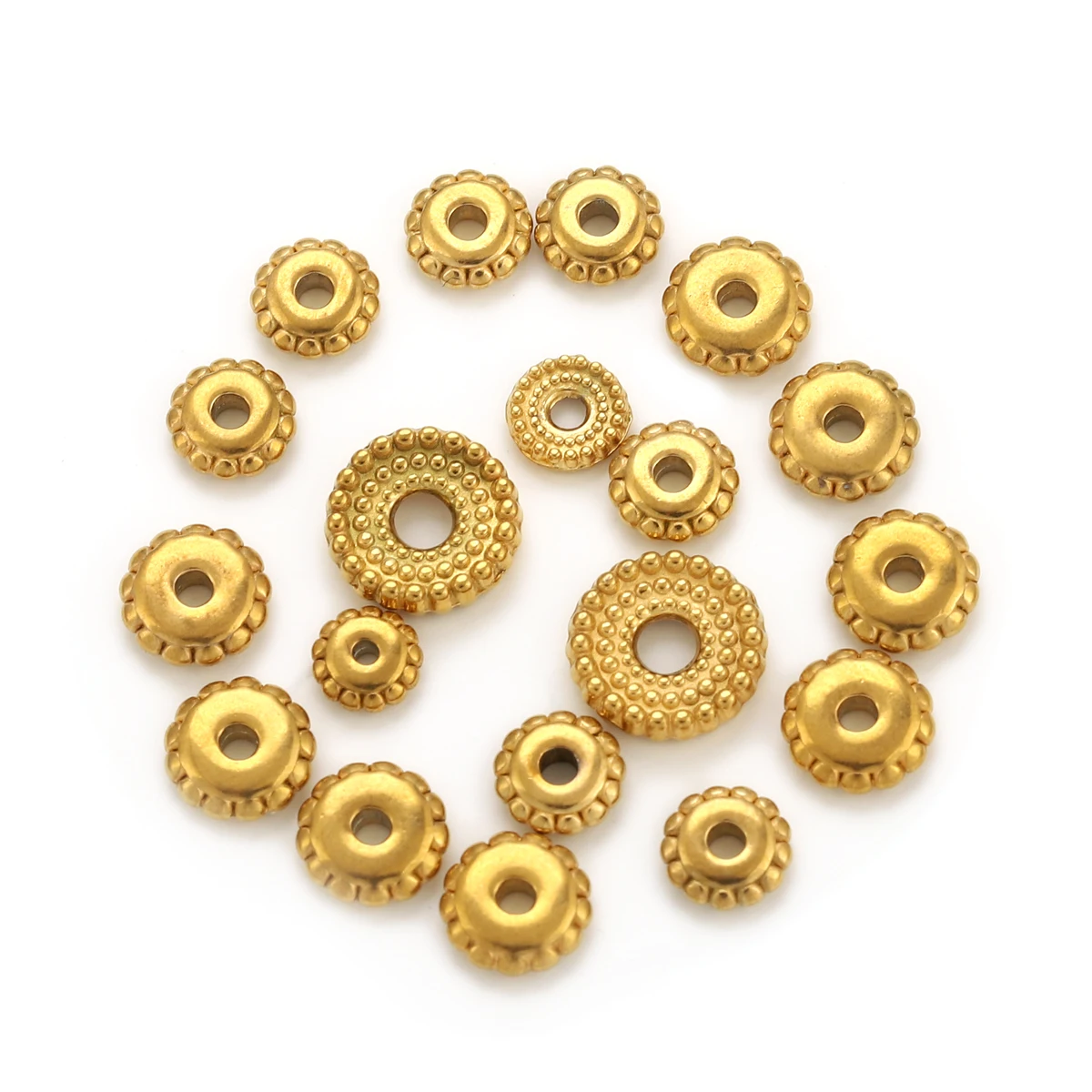 

20pcs Gear Spacer Beads Stainless Steel 5/6/7mm Gold-plated DIY Necklace Bracelet Jewelry Making Accessories Materials Wholesale