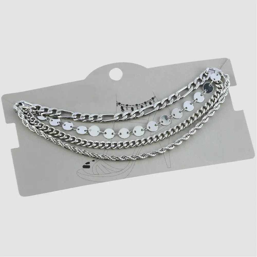 4'lü Luxury Sequin Anklet