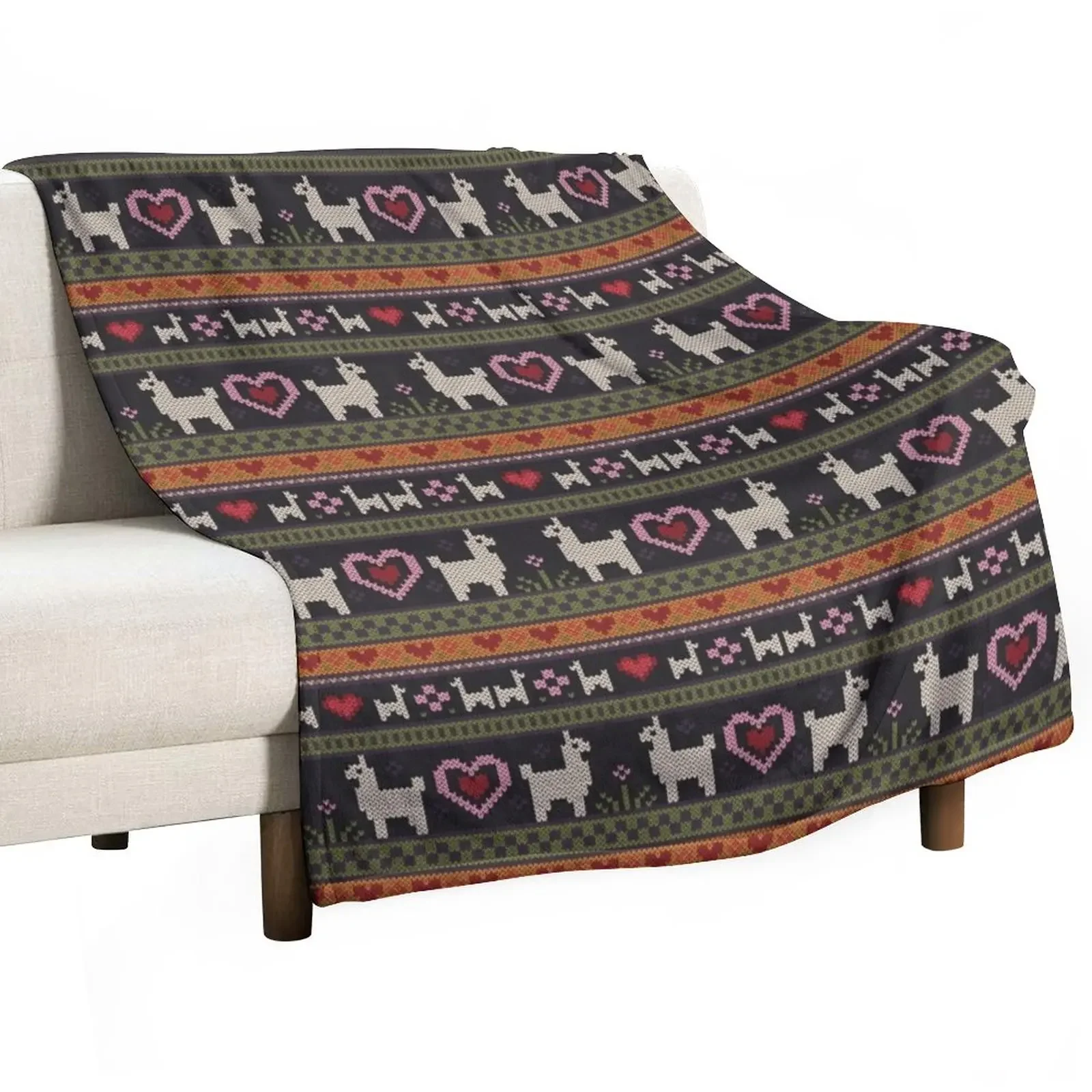 Llama Knit Throw Blanket throw blanket for sofa sofa bed Furry Blanket Quilt Blanket