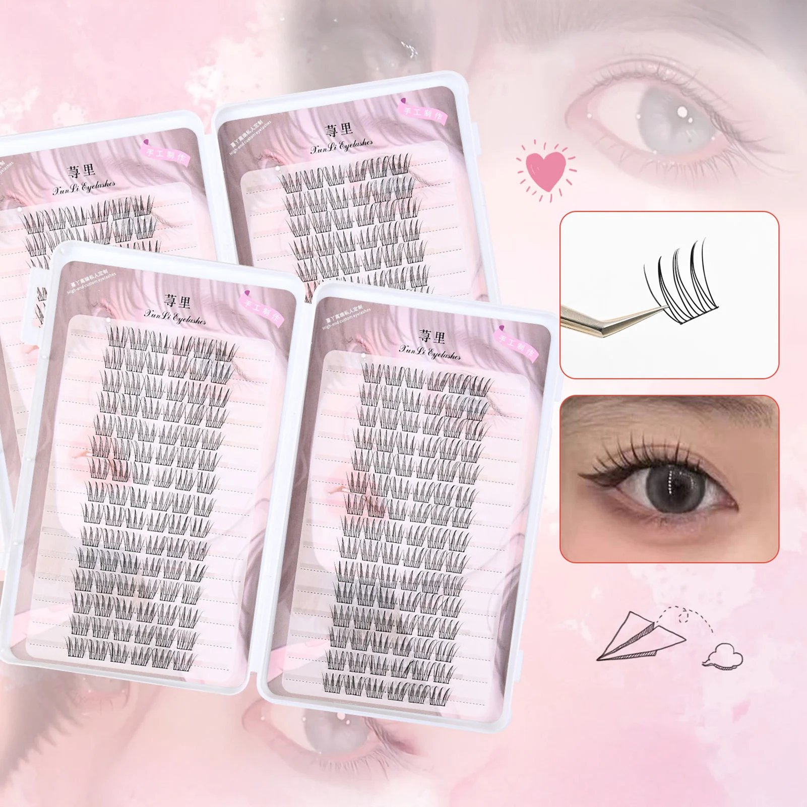 30 rangées 3D vaporeux moelleux faux cils grappe bricolage Extension de cils beauté aspect naturel maquillage des yeux Super haute capacité livre de cils