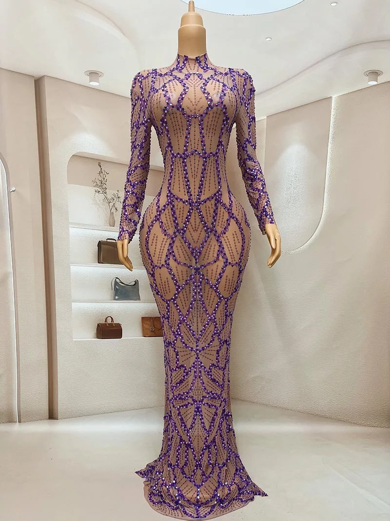 

Diamond Dress Costume Birthday Costume Party Banquet Host Dress Model Catwalk Car Model Photo Costume