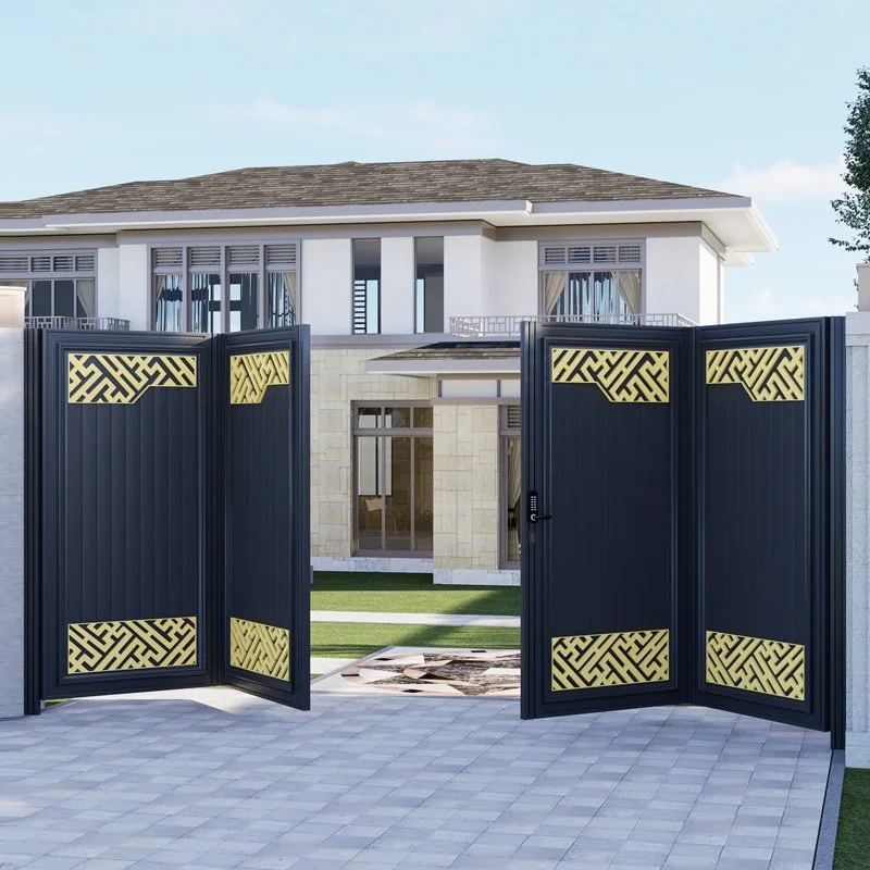 &*Latest Main Gate Designs Out Door Front Metal Gate Manual Barrier  Grey Colors Fence Panels Gate