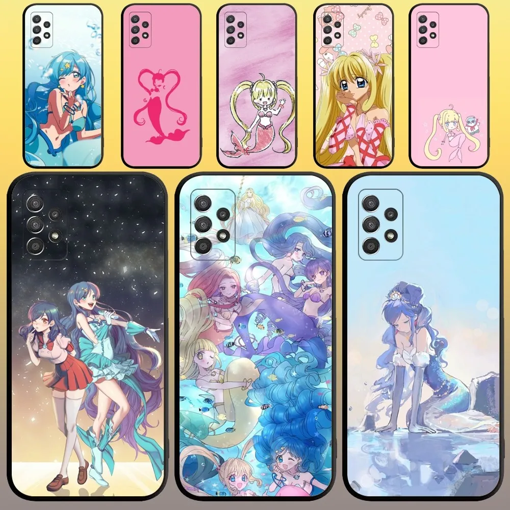 Mermaid Melody Pichi Pitch Phone Case for SamsungA 91,80,73,72,71,70,53,52,51,42,41,40,32,31,30,22,21,20,13 S 4G 5G Black Case