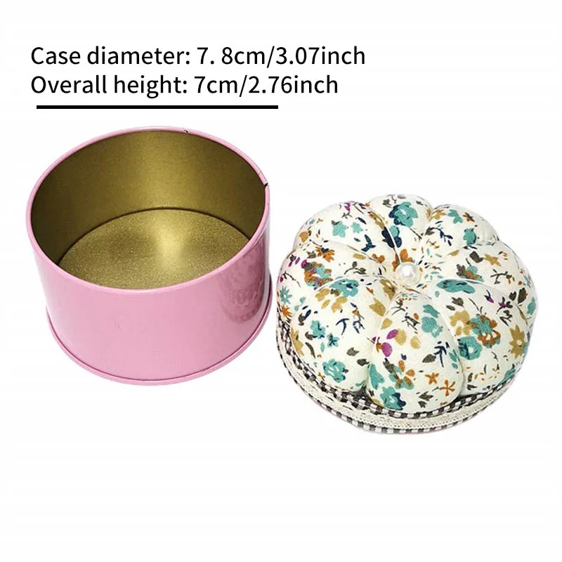 Cute Flowers Needle Pad Pumpkin Pin Storage Box Sewing Pins Pincushion Fabric DIY Crafts Holder Household Sewing Supplies