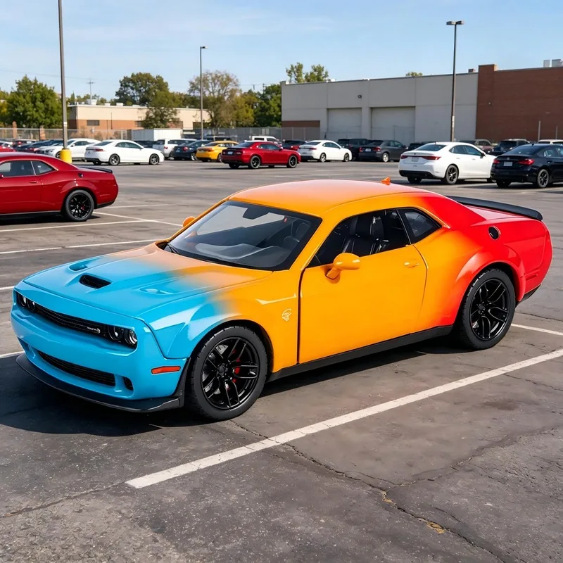 

1:24 Challenger SRT Hellcat Diecast Car Model Alloy Sports Car Toy, Simulation Collectible Vehicle Gift